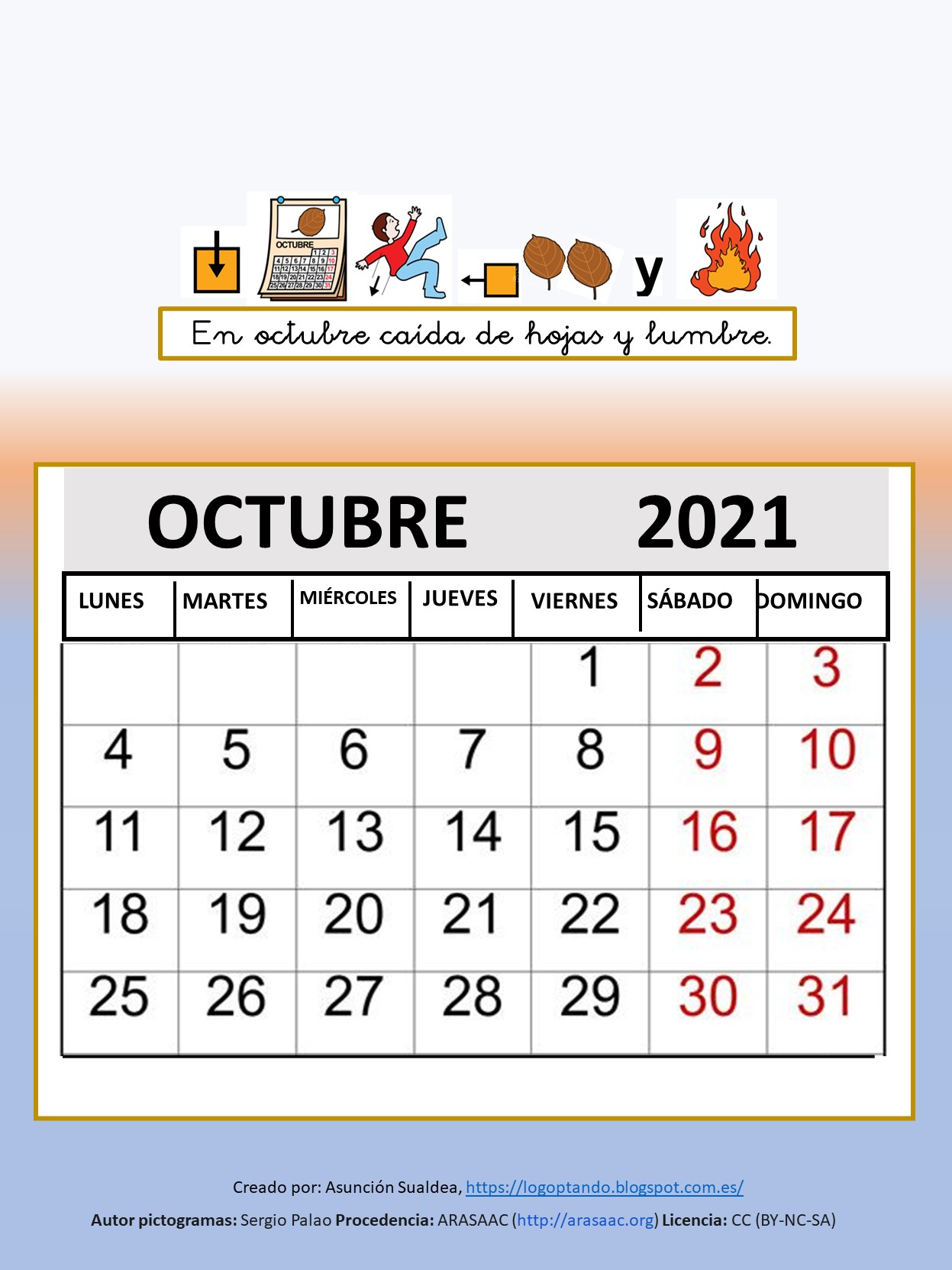 Calendario para el  2021 con refranes